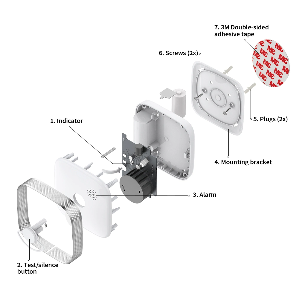 DC3V Lithium Battery Wireless Home Interconnectable Smoke Alarm