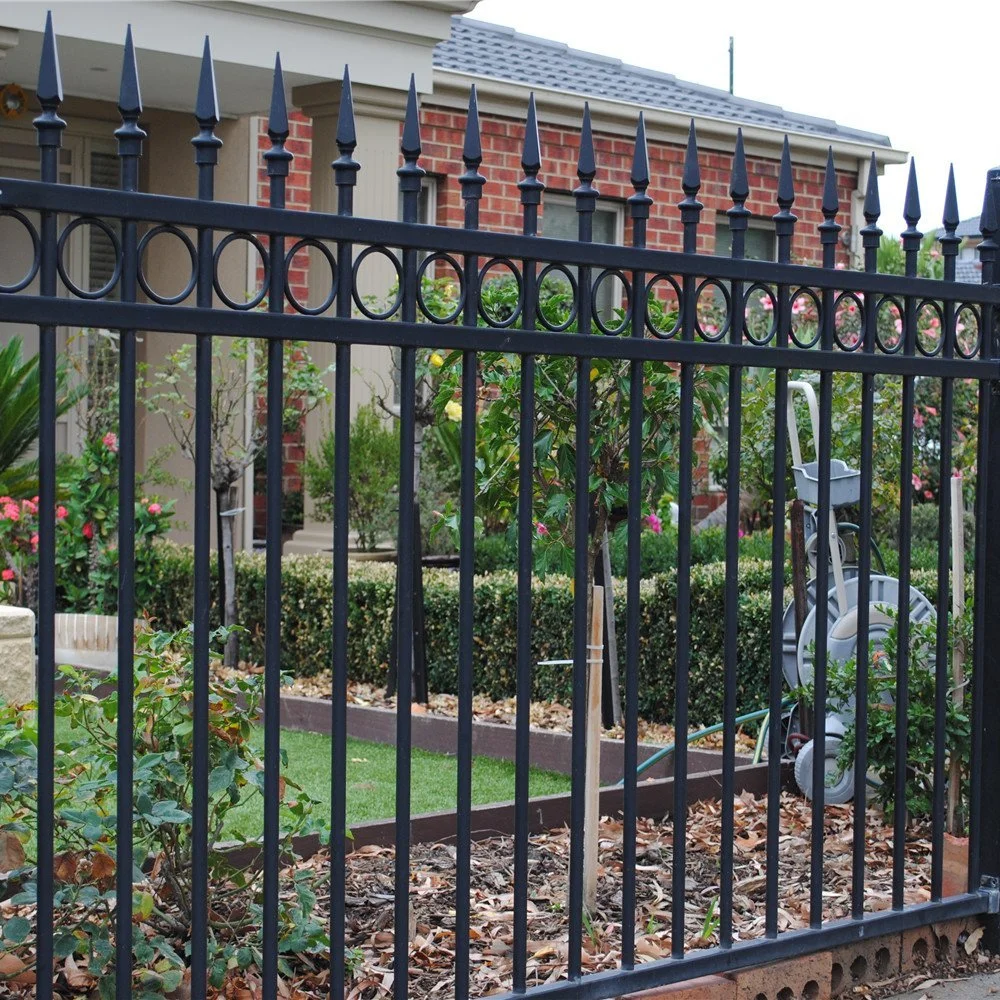 8FT galvanizadas e revestimento a pó régua metálica cerca de ferro tubular de aço Jardim da cerca de protecção