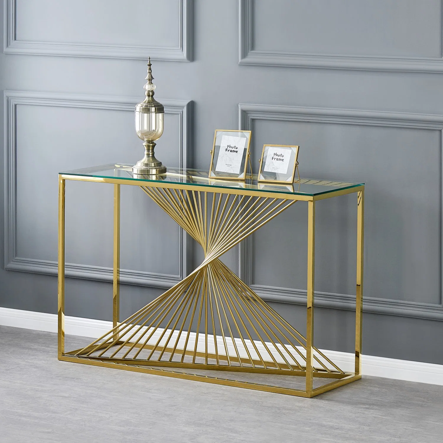 Wholesale/Supplier Glass Silver Stainless Steel Console Table Hallway