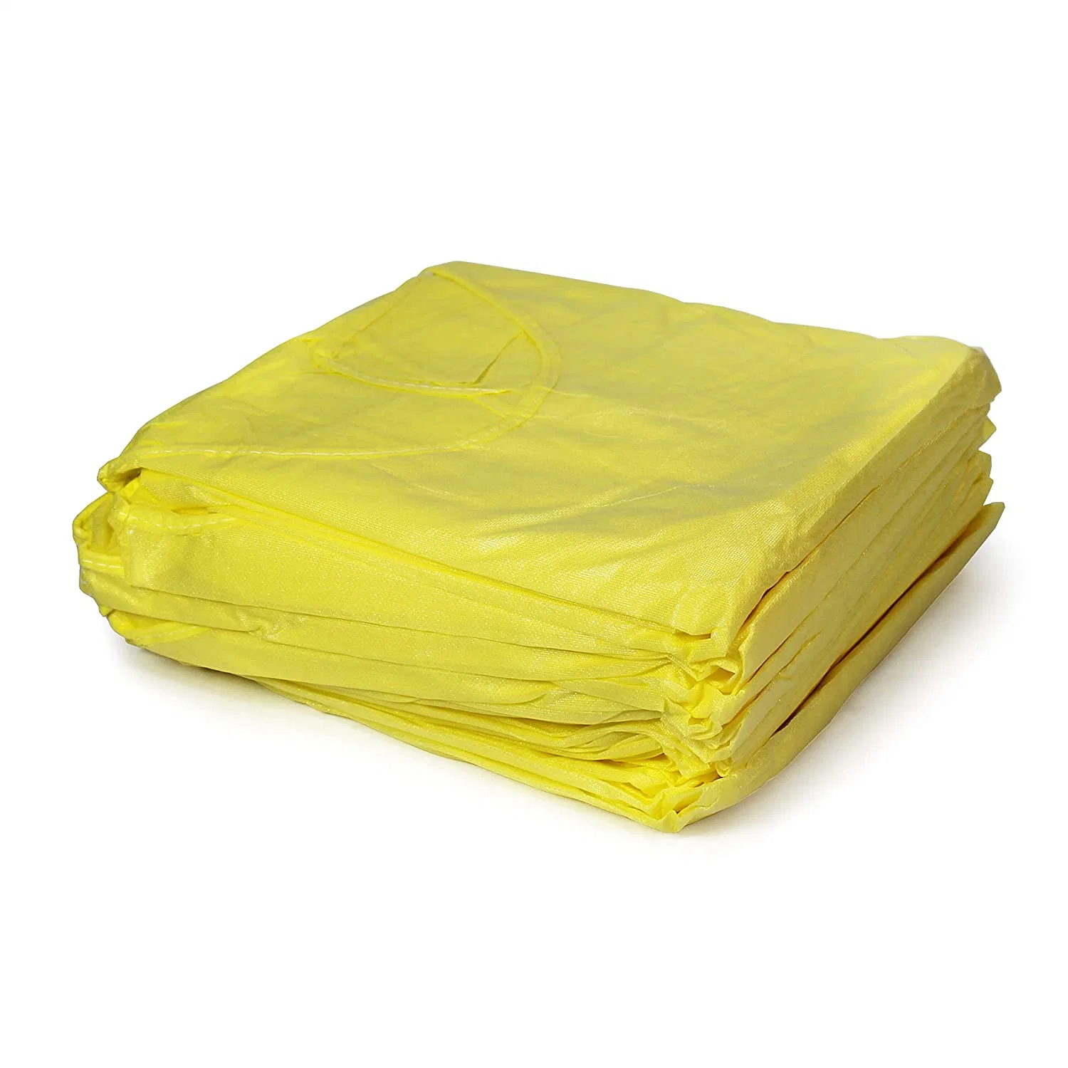 Disposable Yellow Protective Isolation Gown with Elastic Cuff Non-Woven