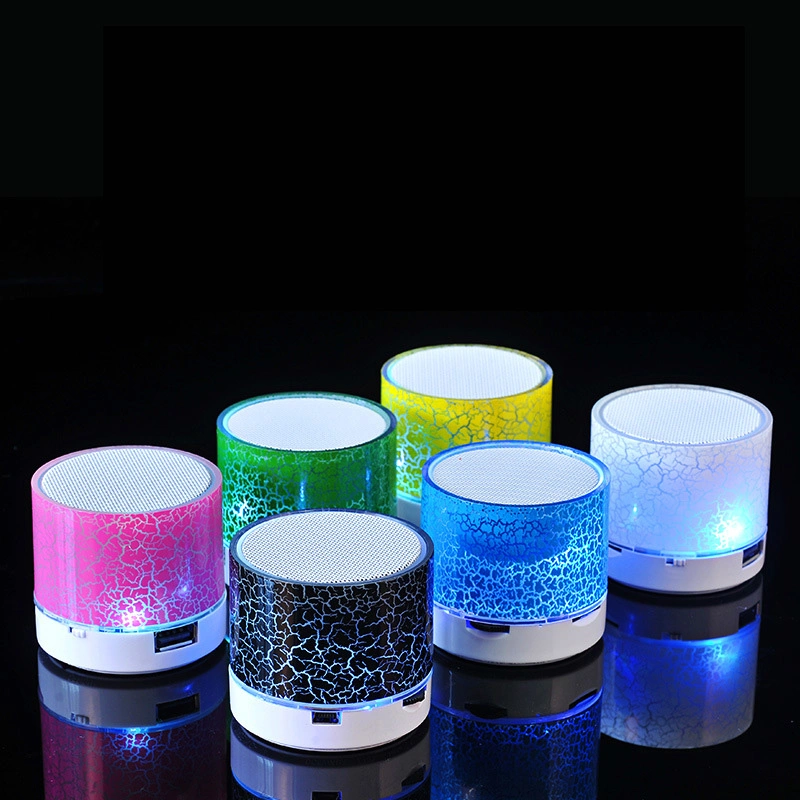 Mini Speaker Portable Wireless Outdoor Bluetooth Speakers with Crack LED