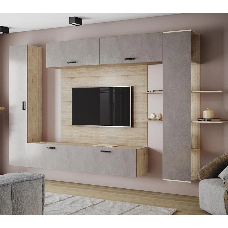 Wohnzimmer Möbel New Design Media Modern Television Wall Solid TV-Gestell aus Holz TV-Ständer TV-Schrank Set aus MDF