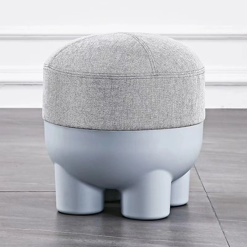 Plastic Round Living Room Modern Fabric Ottoman Hotel Bedroom Velvet Changing Stool