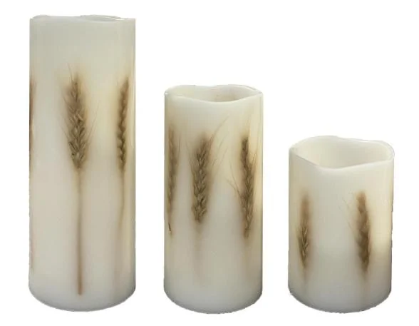 Golden Wheat Flameless Christmas LED Candle for Christmas and Home Decoration