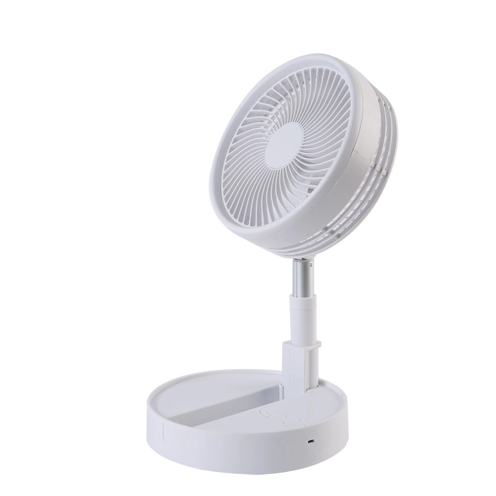 Portátil Ventilador de Aire Ajustable en Altura USB Recargable 3600mAh Plegable Telescópico Mesa Soporte Mini Ventilador Recargable