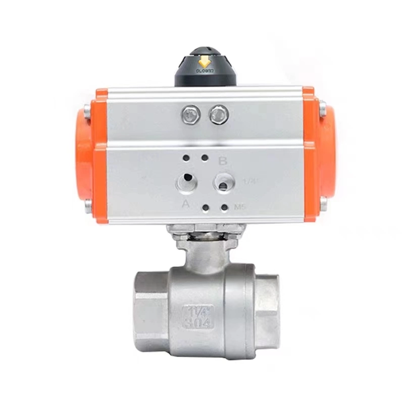 2PC Female Ball Valves with Pneumatic Actuator CF8/CF8m