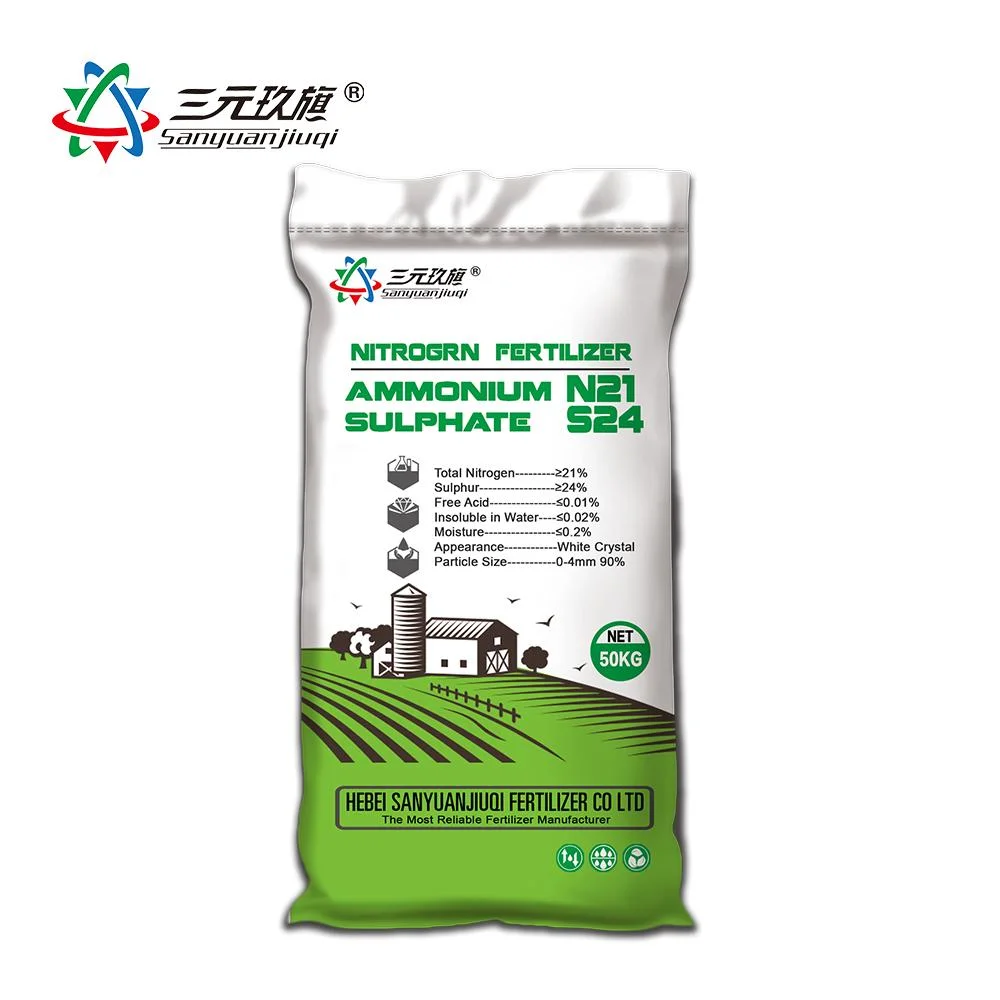 El fertilizante de nitrógeno granulado blanco de sulfato de amonio de nutrientes de cultivo