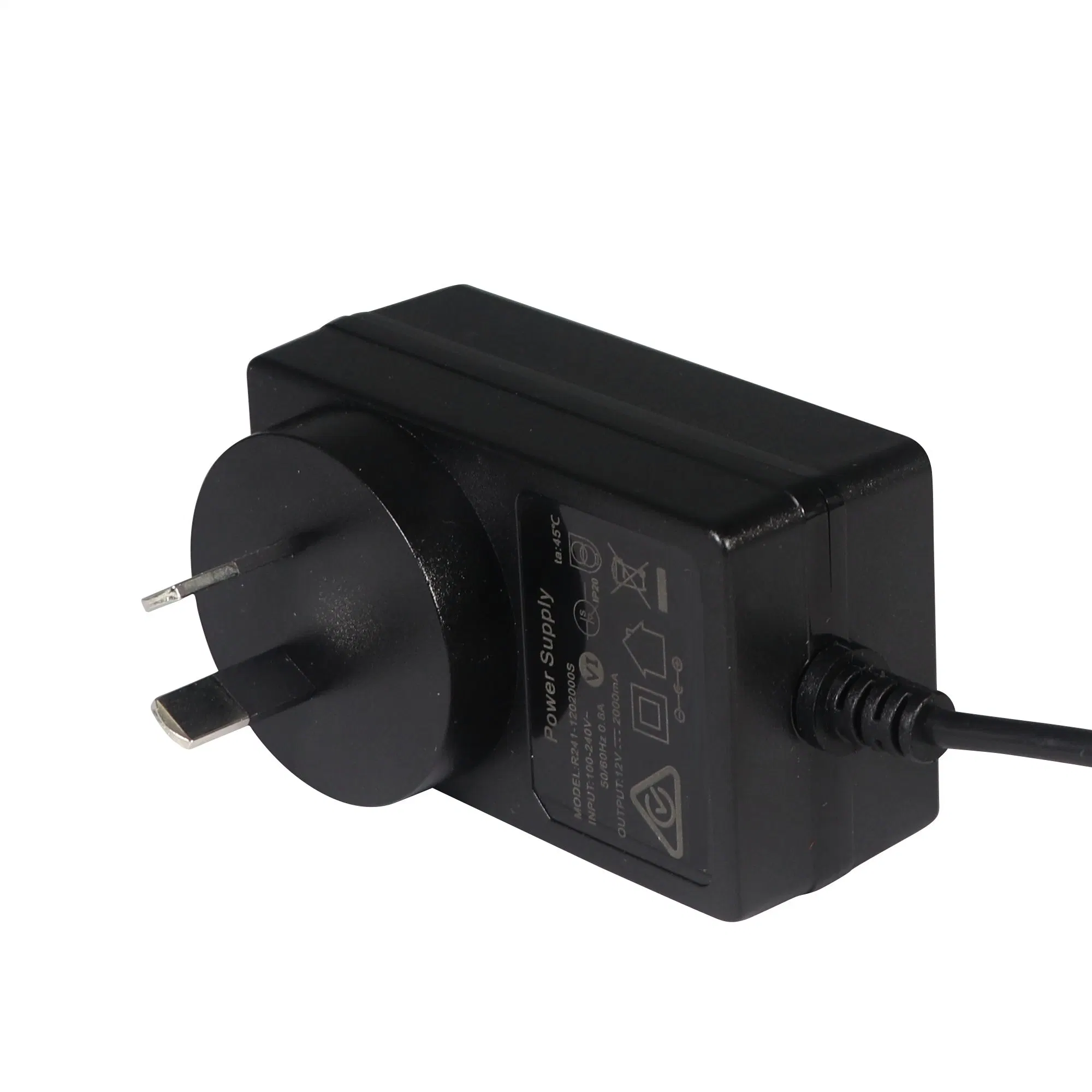 OEM ODM 5V 3A 3,5A 9V 2A 12V 24V 1A Alimentation de commutation à tension constante régulée à montage mural CA/CC Adaptateur avec lames de fiche mâle de type fixe pour fiche murale eu/UK/US/AR/au