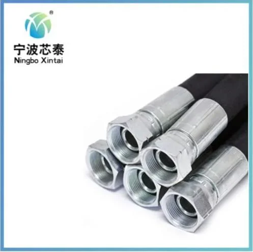 4 Wire Spiral Hydraulic Rubber Hose DIN4sp Flexible Pipe Assembly SAE Staplelok Fitting NPT