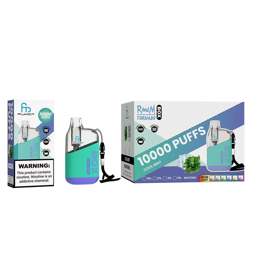 Al por mayor precio de fábrica 10000 Puffs Fumot Tornado Caja malla bobina Vaporeta desechable ligera RGB