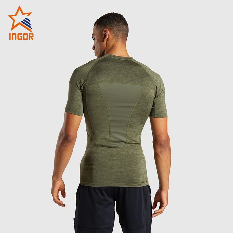 Ingorsports Men's Short Sleeve Fitness Compression T Shirt Sports Wear Running Wear