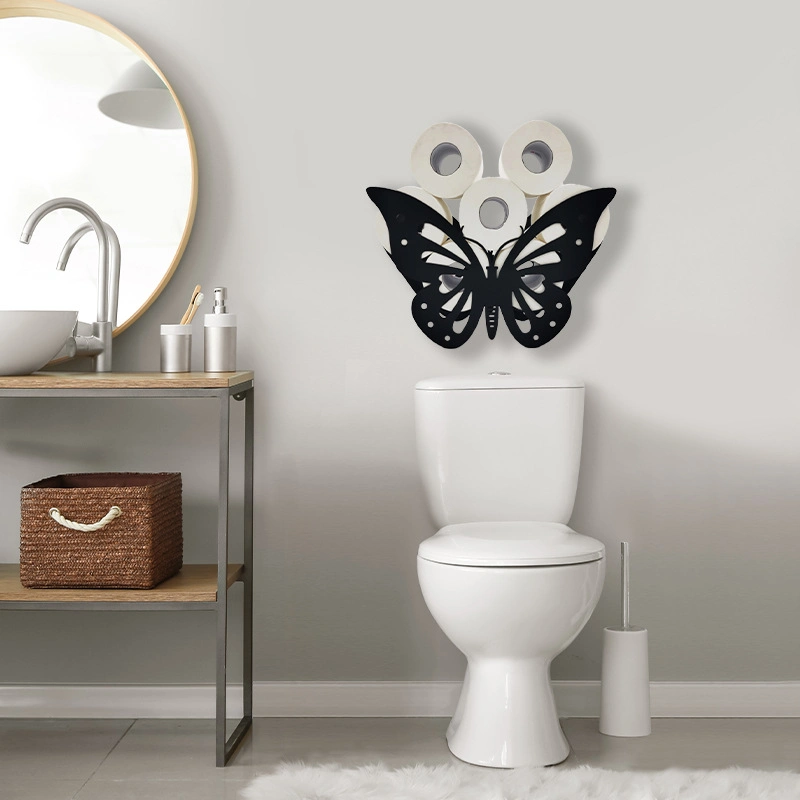 Butterfly Hold Extra 8 Rolls Metal Wall Toilet Paper Storage