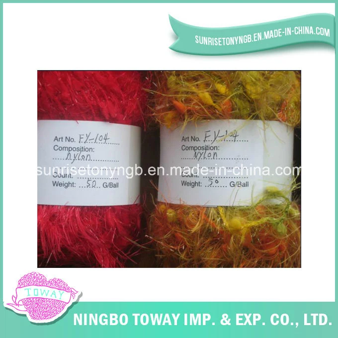 Party Soft Feather Shining Polyester Nylon Fancy Knittng Yarn