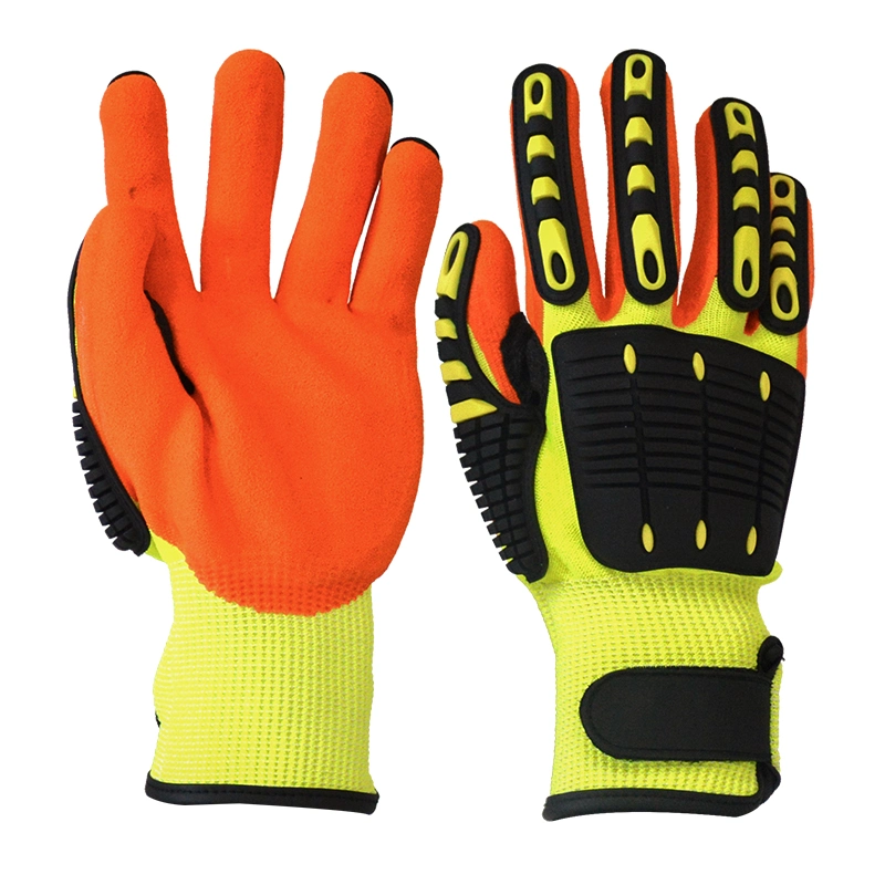 TPR Protection Impact Resistant Oilfield Use Nitirile Coated Safety Work Gloves