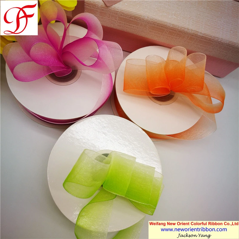 Factory Wholesale/Supplier Customized OEM Printed Organza Ribbon for Bows/Decoration/Wrapping/Gifts Packing