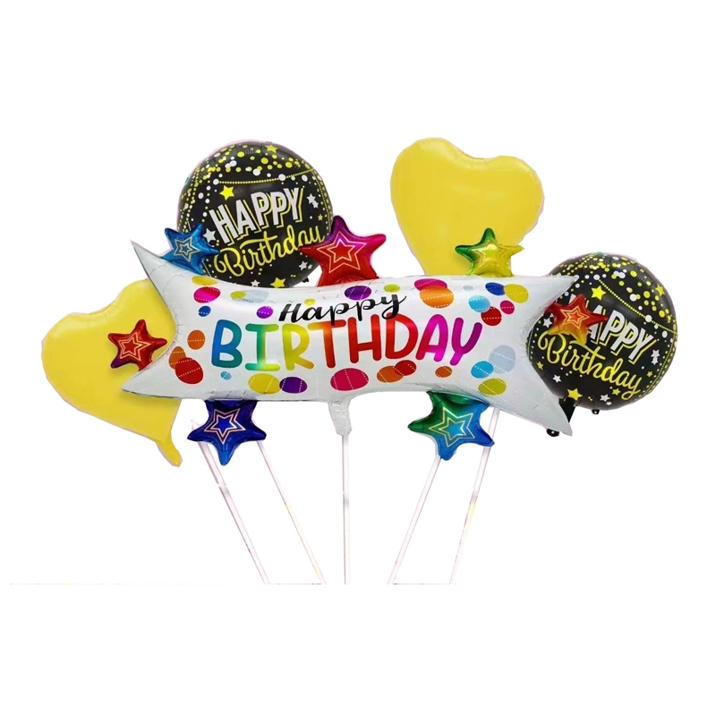 Beard Themed 5PCS Foil Mylar Inflatable Helium Balloons for Father's Day Birthday Party Event