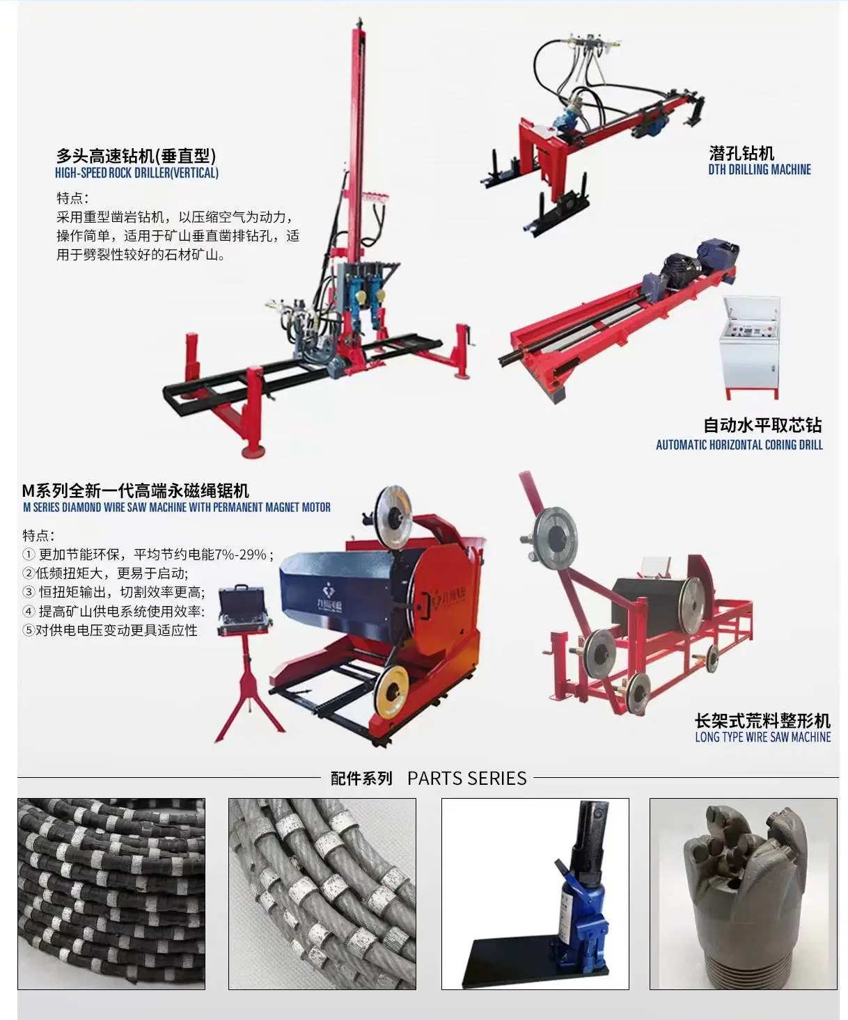 Granite Marble Stone Quarry/Quarrying Cutting/Core Boring/DTH Drill/Drilling Mining/Multi Blade/Trimming Rock/Diamond Wire Saw Machine/Best Big Cutter Price