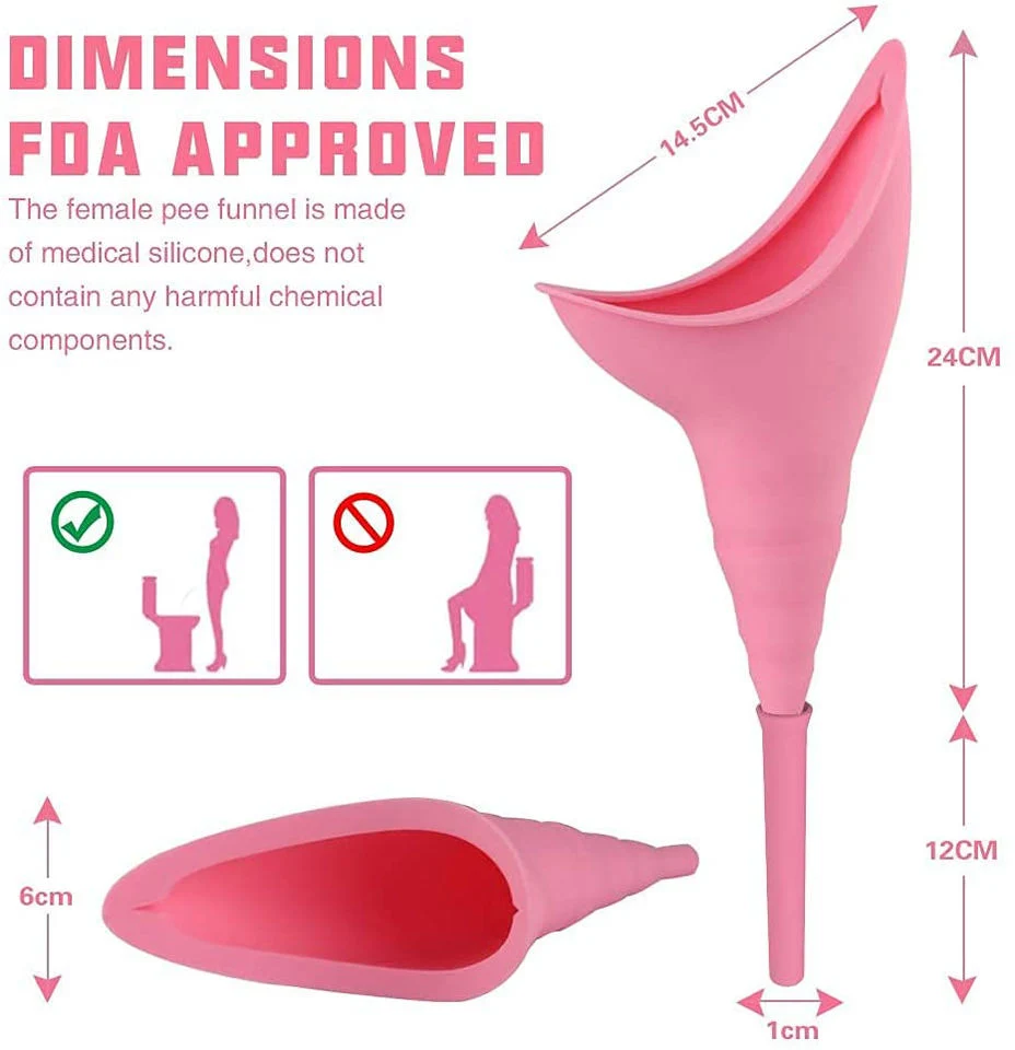 Stand up PEE Soft Funnel Urinal Female Travel Urination Toilet