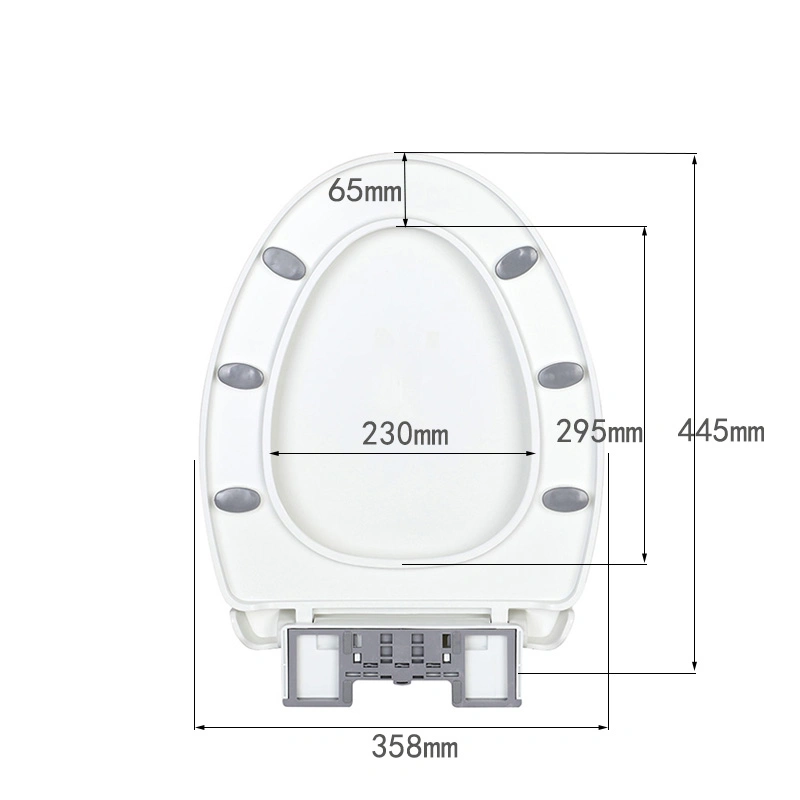 Good Quality V Shape Soft Close Plastic Toilet Seat Cover Kj-943 for Bathroom with Quick Release Function 6 Bumpers Toilet Lid