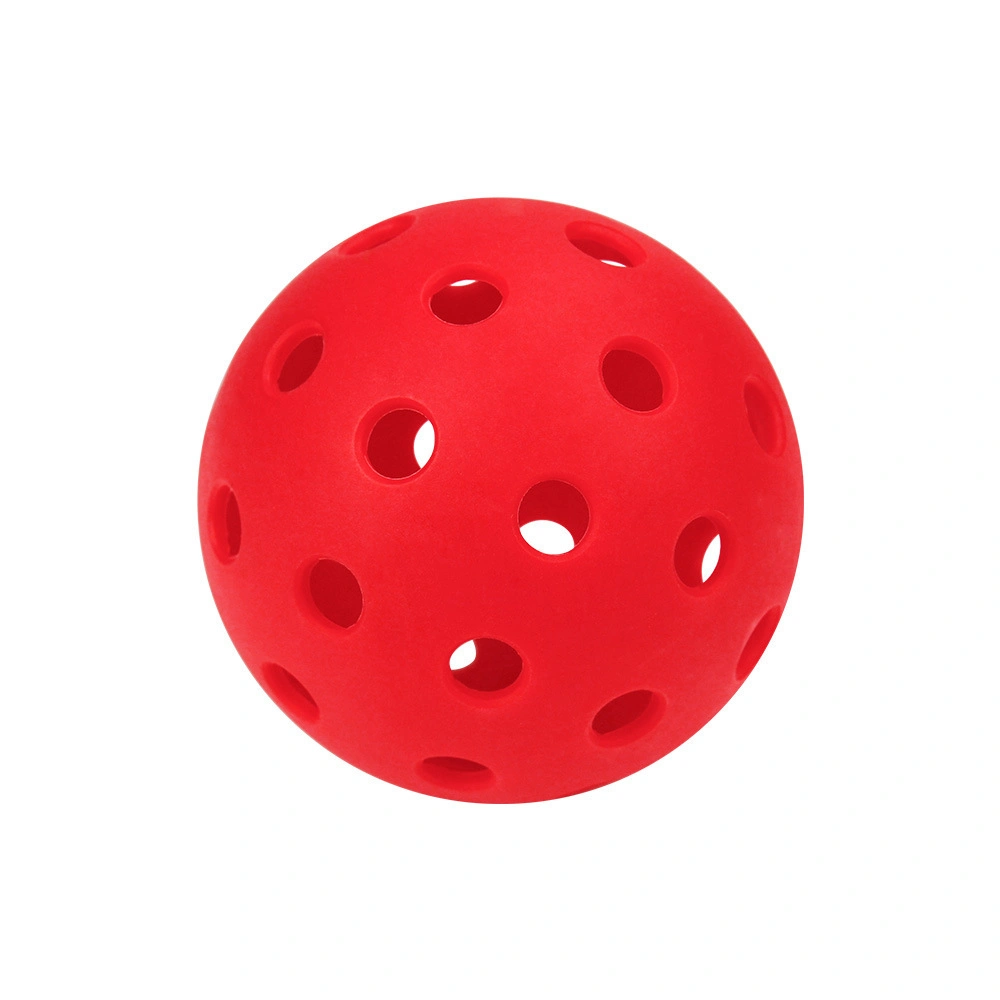 Outdoor 40 Holes Pickle Balls High Visibility, Suitalbe for All Surfaces, Red Color