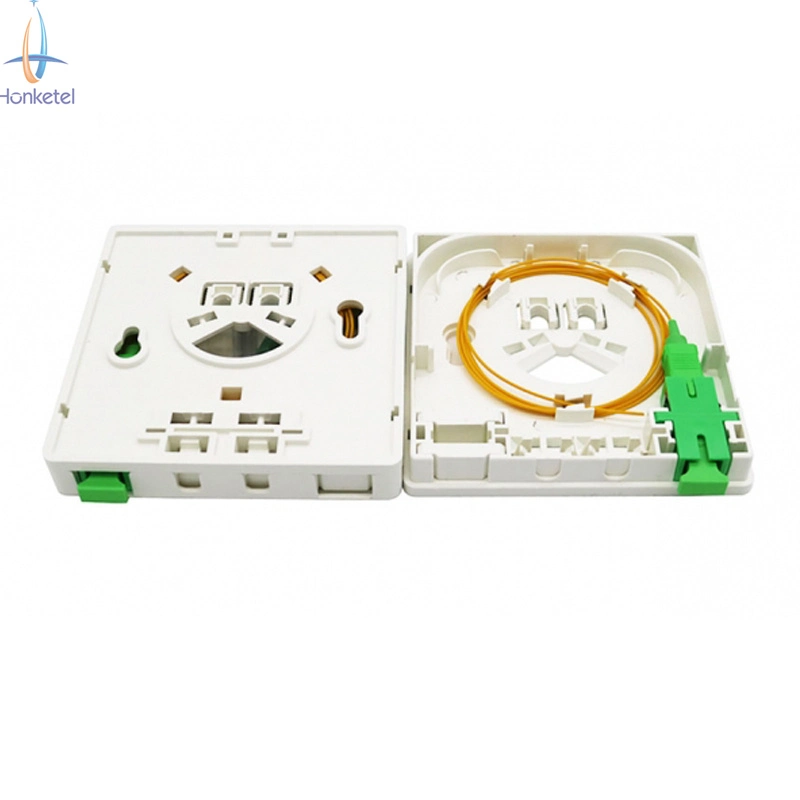 2 Port or 4 Port Wall Mounted Faceplate Panel Fiber Optic FTTH Mini Distribution Box Sc Adapter Terminal Box