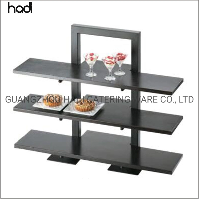 Cheap Hotel Supplies Wholesale/Supplier Afternoon Tea Stand Dessert Decorators Buffet Food Display Stand Bulk Wooden Food Display Shelf