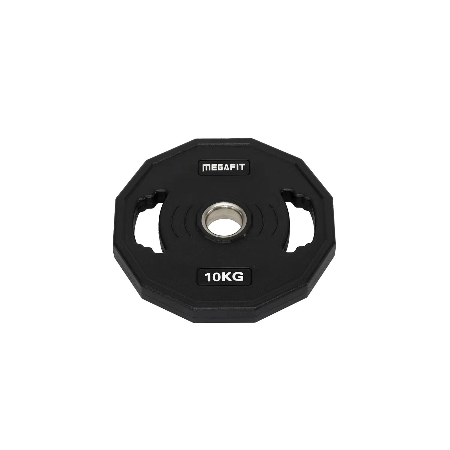 Commercial Use PU Urethane Weightlifting Barbell Plate Black Rubber Coated Weight Plates