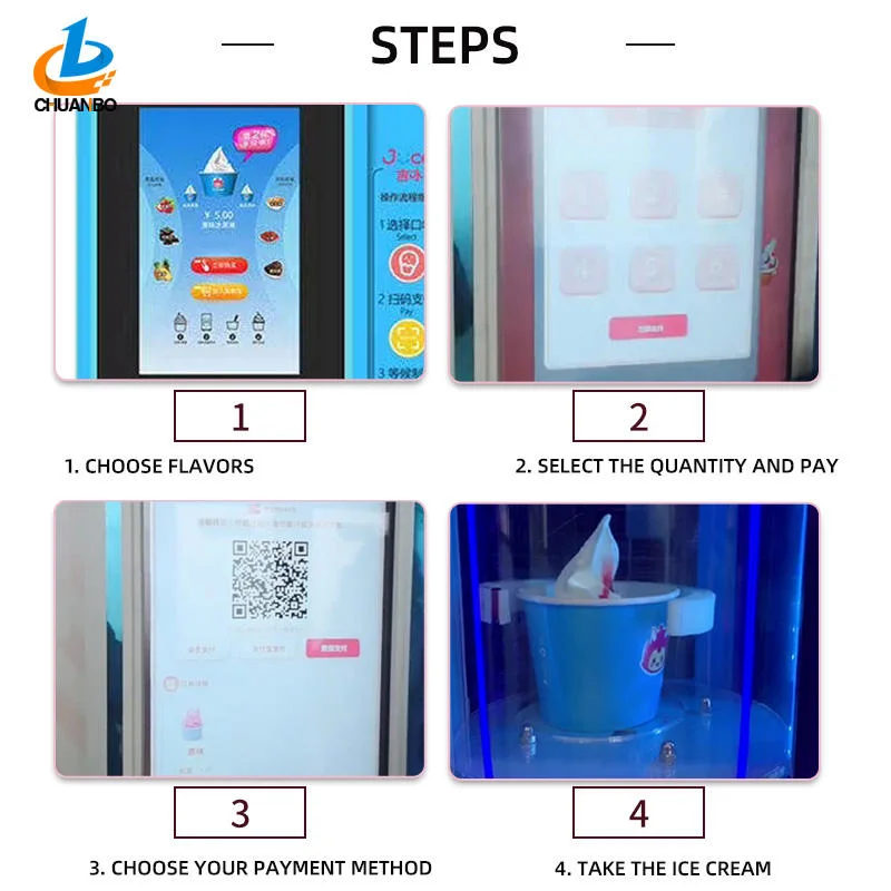 Automatische Herstellung Maschine Self Service Soft Ice Cream Vending Machine