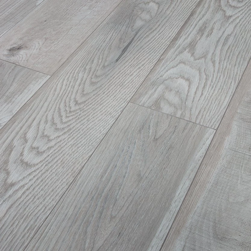 Vente en gros en ligne de parquet en bois à clic, planche en bois HDF MDF, revêtement de sol stratifié imperméable personnalisé.