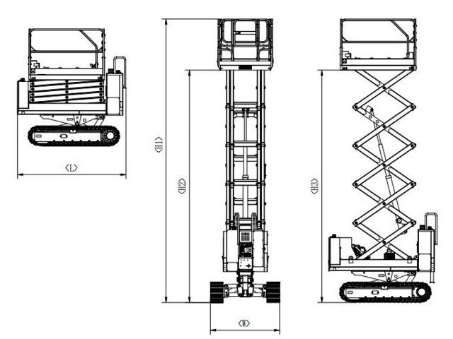 300kg à 5000kg à usage intensif de relevage de flèche de type ciseaux hydraulique portable Travail aérien plate-forme de levage