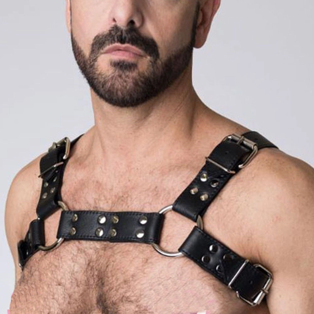 Venta caliente cuerpo arnés Bondage Hombre usando Bondage hombres Gay Productos de cuero de servidumbre sexy