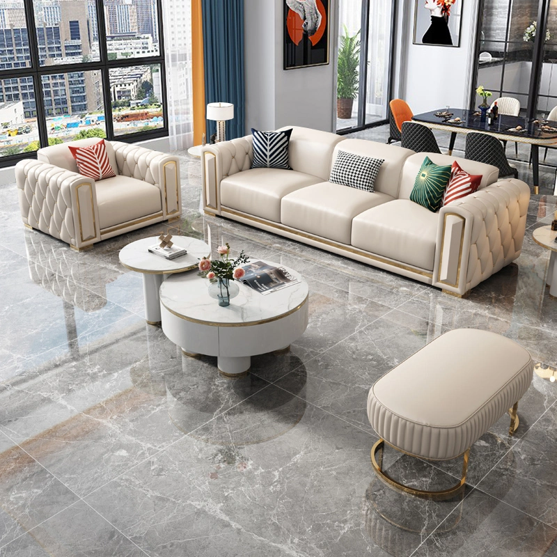 Modernes Hotel Sofa-Set Wohnzimmer Möbel Büro Heim Freizeit Ledersofa