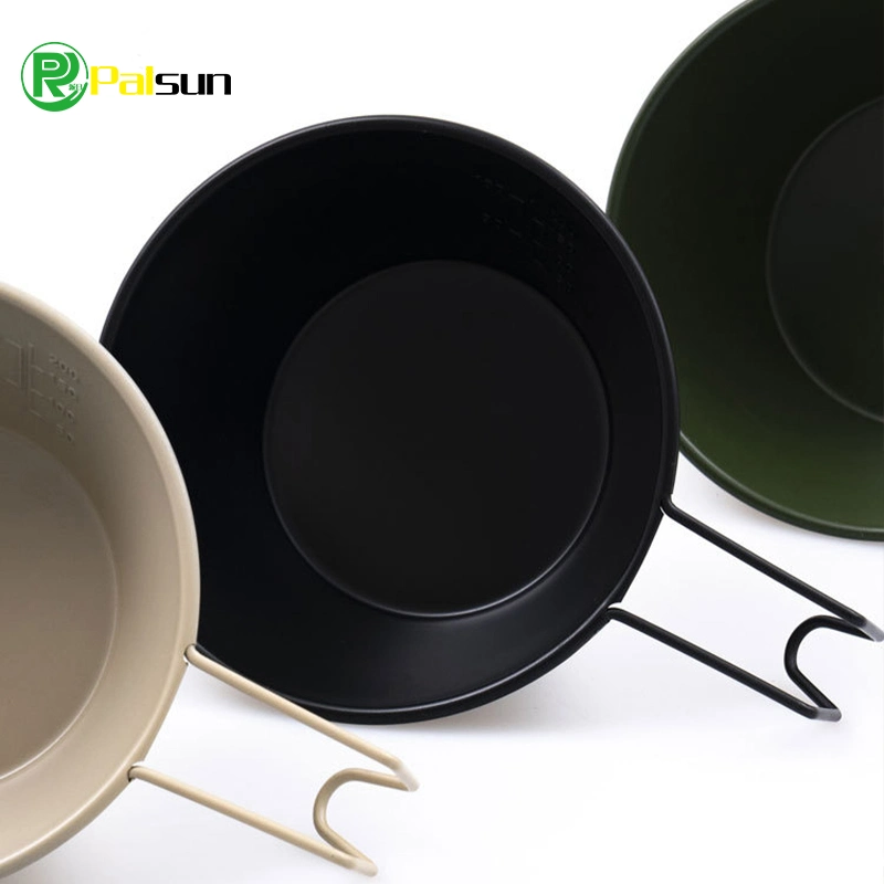 Vender bien ligero Blackened al aire libre Camping Multifunctional no-Stick portátil Cookware Establecer