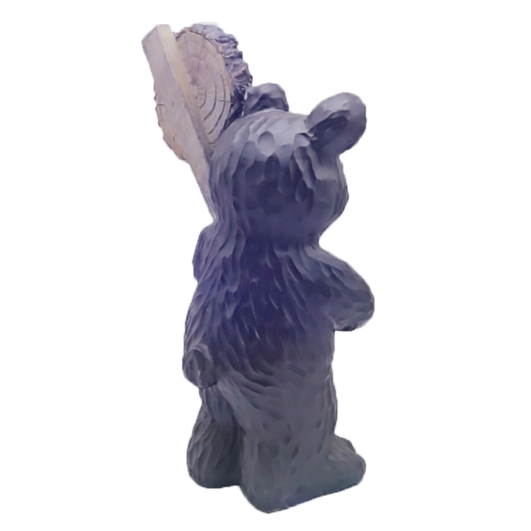 Les ornements de résine décoratif mignon de la mère et un mini-Kids Teddy Bear Statue avec signe de bienvenue de la Sculpture