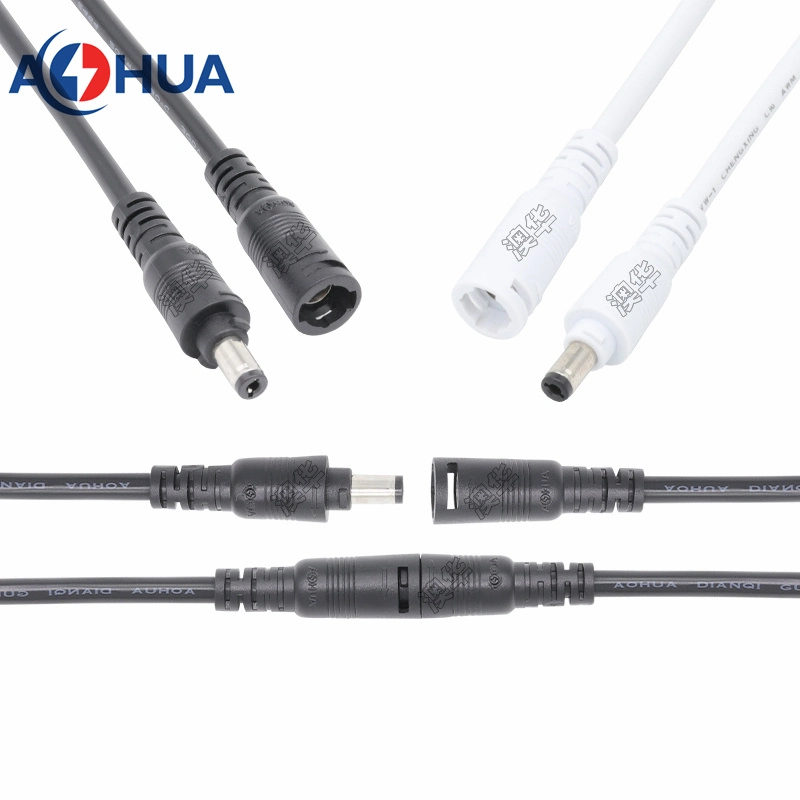 Conector rápido Aohua M13 5.5 * 2.1 5.5 * ficha fêmea macho/tomada de 2,5 mm Com cabo de 20 AWG para conector de vídeo e áudio/LED para automóvel/câmara