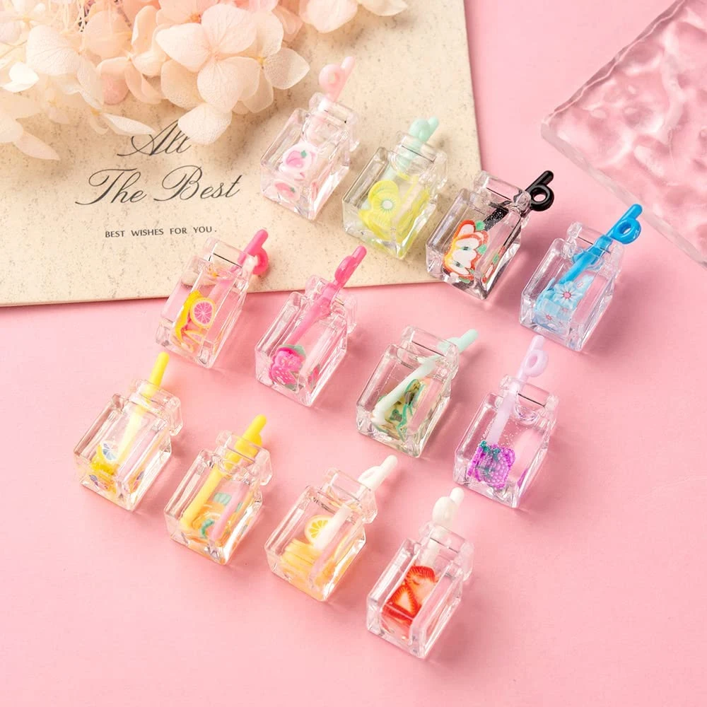 Bride Business Plastic Funny Personalized Design in Stock Hot Selling Rocket Furit Key Ring Milktea Bag Clothing Decoration Keychain Charm with Accessories