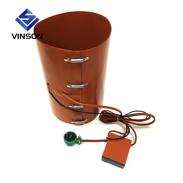 120V 1000W 1200W 2000W 200L Drum Flexible Silicone Heating Rubber Heat Sheets Belt Heater with Adjustable Thermostat