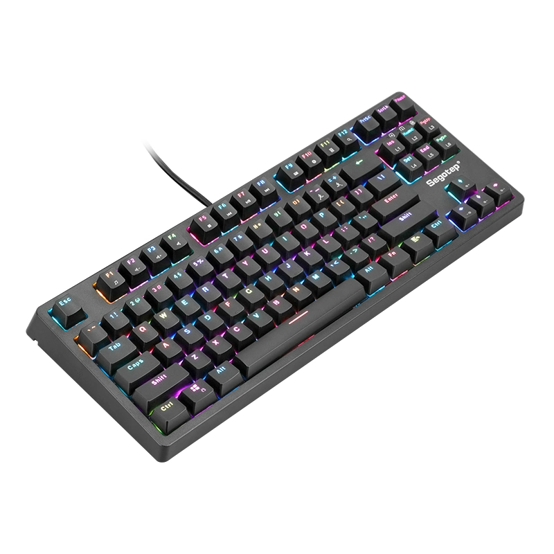 Segotep kgm-002 teclado para juegos de interruptor azul mecánico, 87 teclas de tamaño pequeño, teclado compacto, ratón de teclado N, 87 diseño anti-fantasma