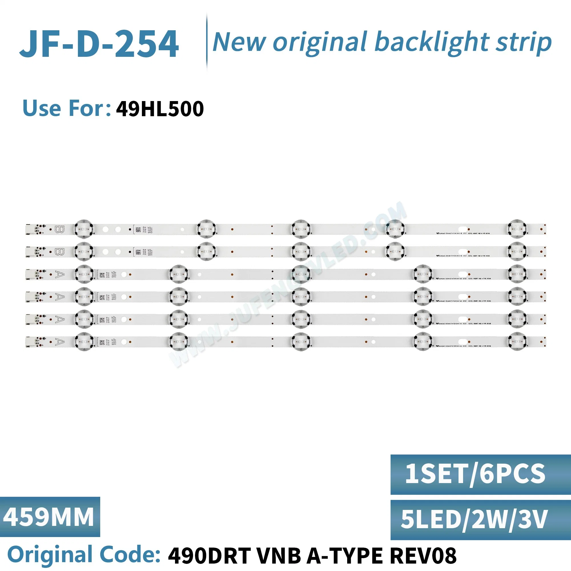 Jf-D-254 LED TV Backlight Use for 49&prime; &prime; 5+5LEDs 490drt Vnb a/B-Type Rev08 LED Strips 49hl500