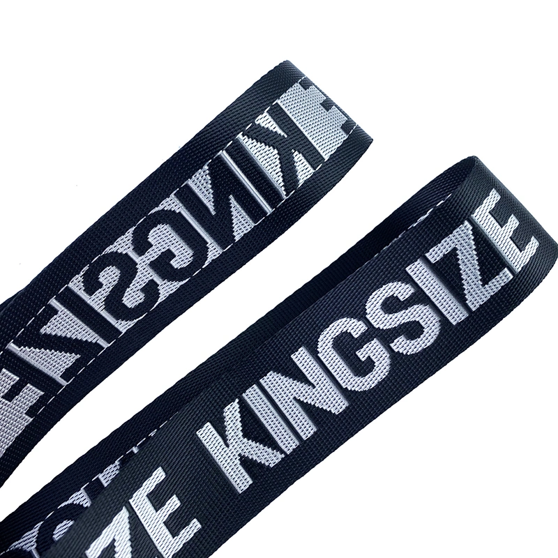 Custom Brand Custom Logo Webbing Colored Polyester Webbing Jacquard Ribbon with Letters