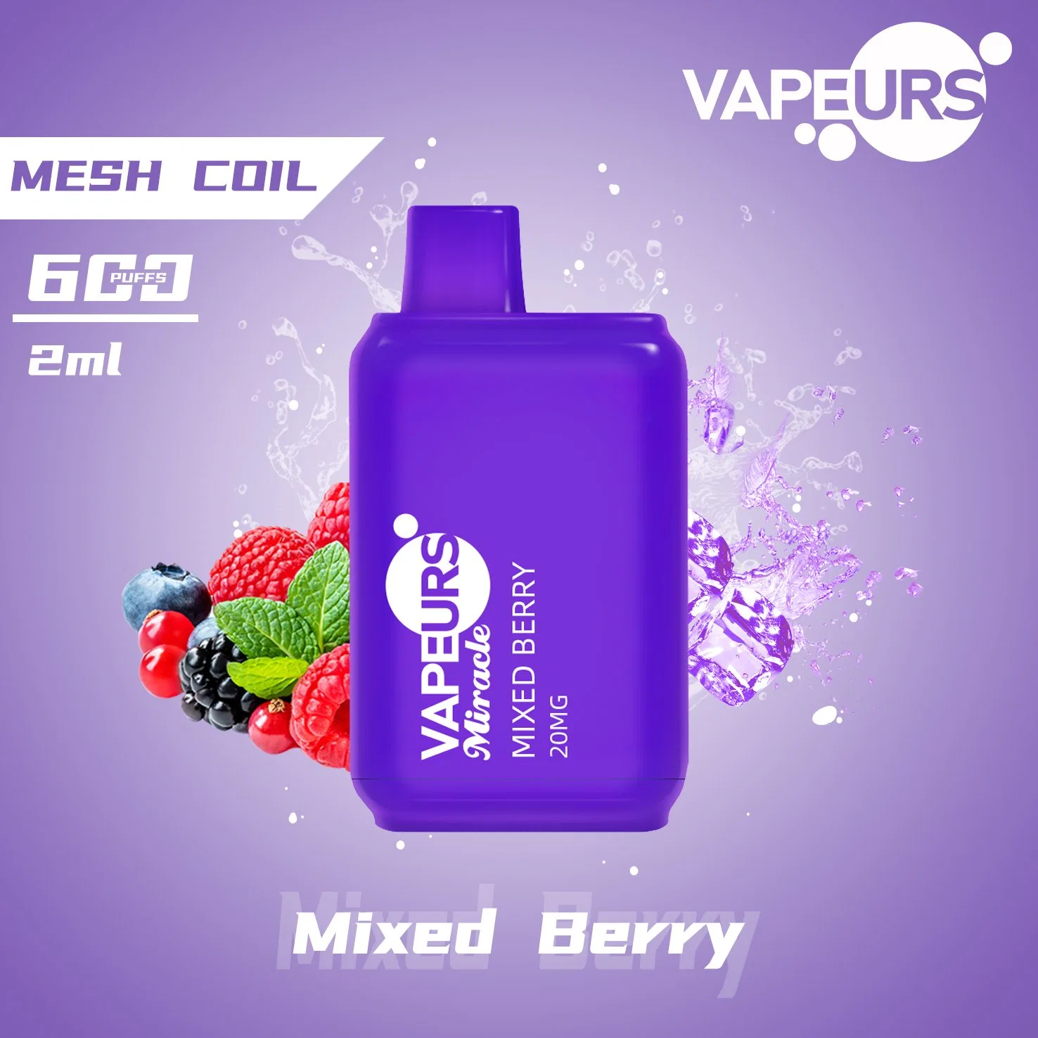 Vapeurs Miracle Einweg Elektronische Zigarette Mesh Coil Vape 600 Puffs Tdp