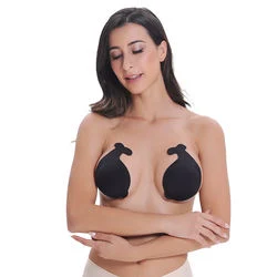 Adhesive Pasties Silicon Nipple Cover for Women Lift up Breast Dophin Shape Seamless Invisible Self Bra