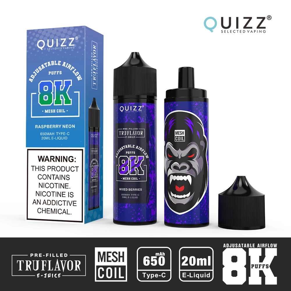 Trending Type-C Rechargeable Quizz Vapmod Qd62 V2 8K 8000 Puff Distributors Pen Style E-Cigarette