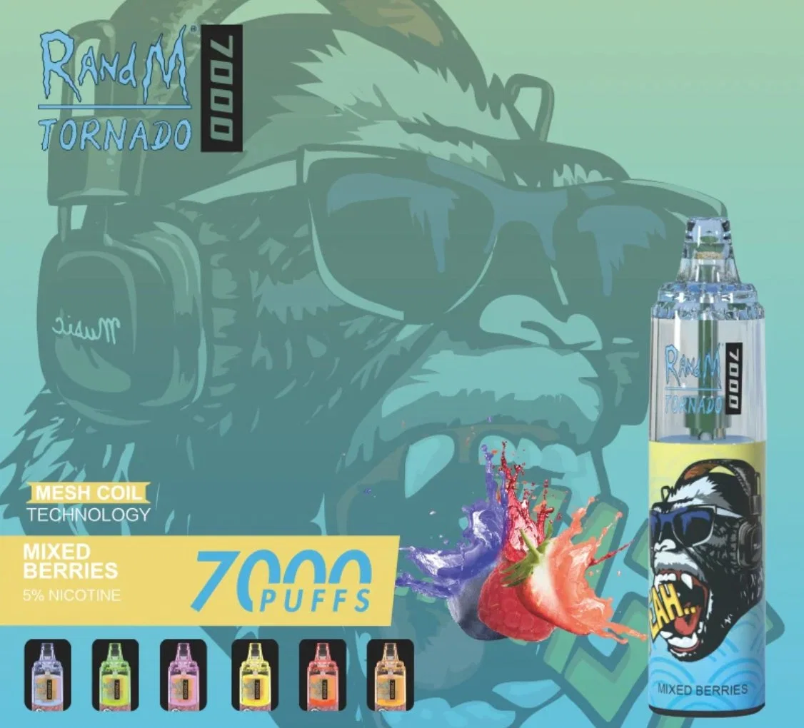 Fábrica al por mayor desechable E Cigarette Randm Tornado 7000 Puffs VAPE Lápiz Pod