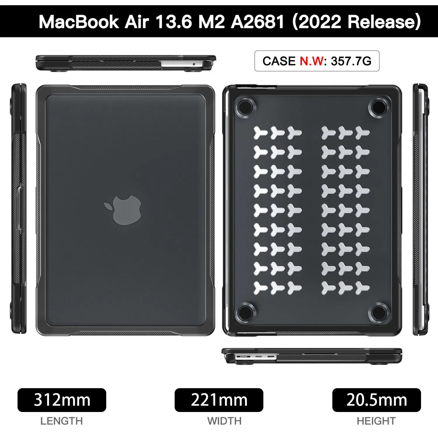 Computer Shockproof Protective Case for MacBook M2 13.6 Air A2681