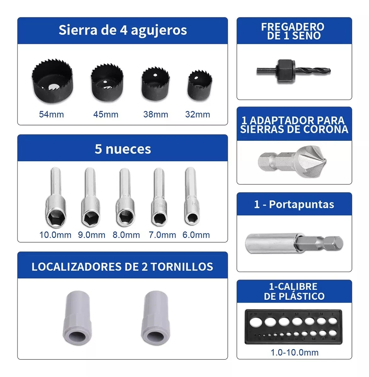 100-Pedaço de fendas e a broca para Metal, Woods, plásticos, tijolo em caso de armazenagem, Preto