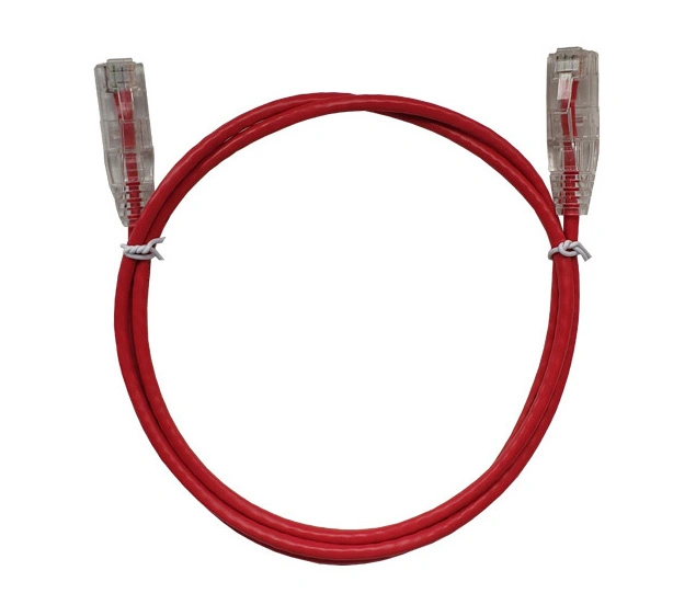 0.5m Ultra-Slim 30AWG UTP CAT6A Ethernet Patch Cable 10gbase-T, Red