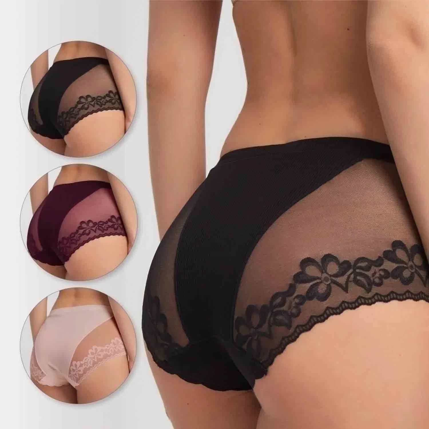 Wholesale Custom Womens 4 Layer Absorbe Heavy Flow Period Panty Lace 4-Layer Leak-Proof Period Panties