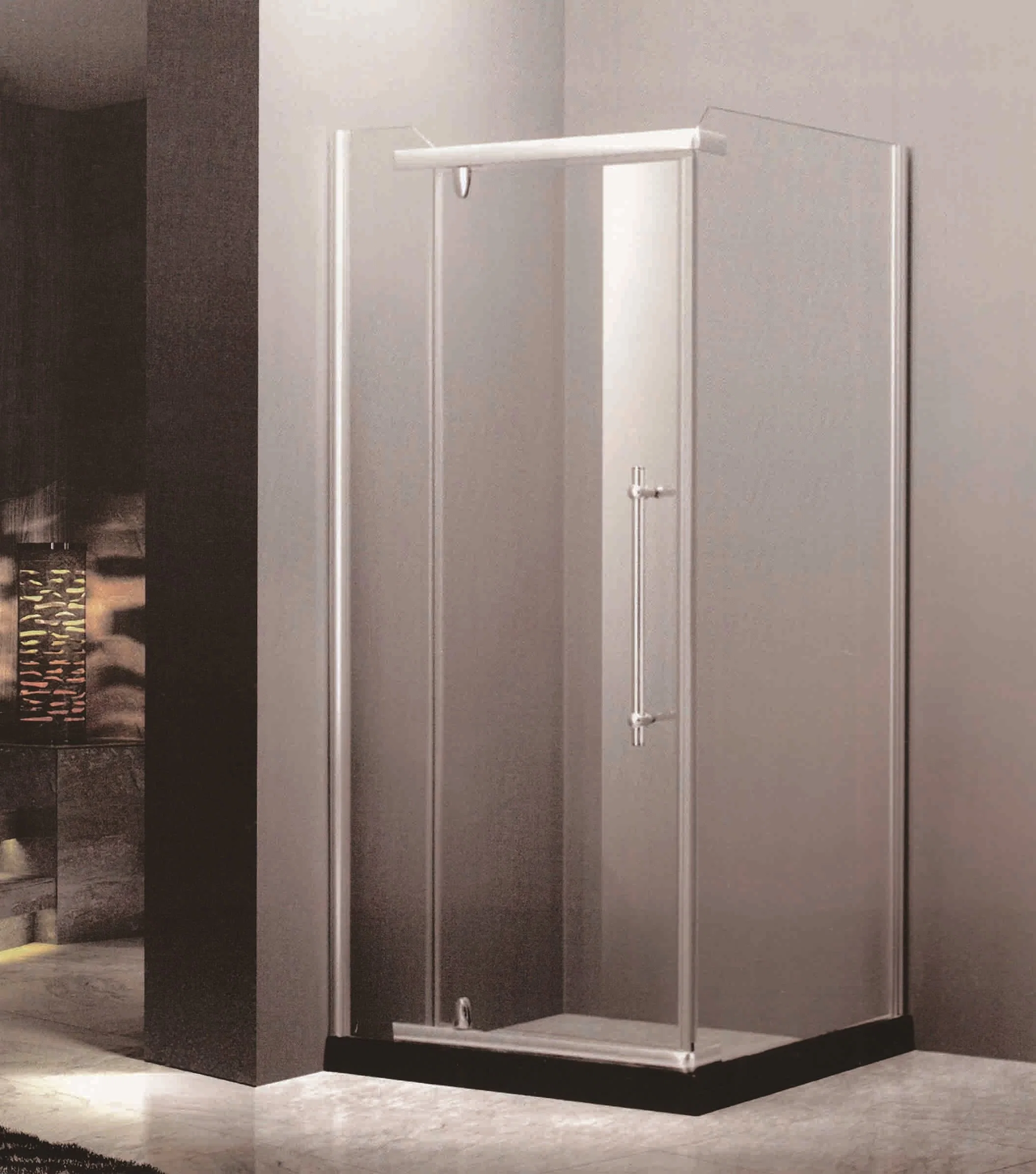 Bathroom Square Shape Pivot Glass Shower Box