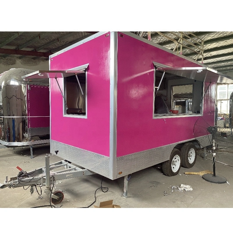 Fully Equiped Food Cart with Kitchen Equipments Outdoor Food Kiosk Mobile Snack Trailer Cart